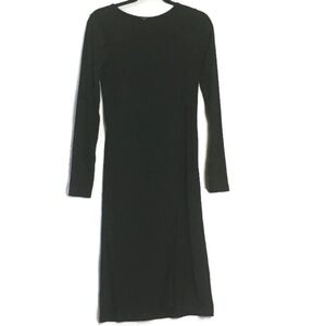 Poof Black Midi Tunic Waist to Hem Opening-Large